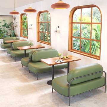 2023新款網紅甜品烘焙蛋糕奶茶店桌椅組合咖啡廳休閒會所卡座沙發