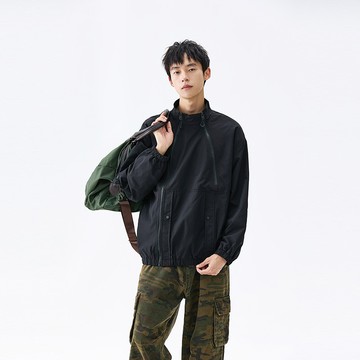 【HOT 本舖】男装2025秋季新款夾克男運動戶外衝鋒衣雙層拉鏈設計男外套 可二開