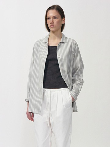 Mago Stripe Shirt [Gray stripe]