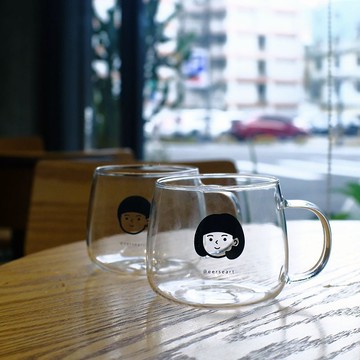 【24H出貨】單層把手圓滾滾玻璃杯 聖誕情人禮物