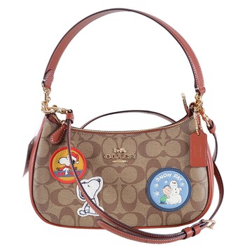 COACH - Snoopy聯名皮革兩用包 (徽章)