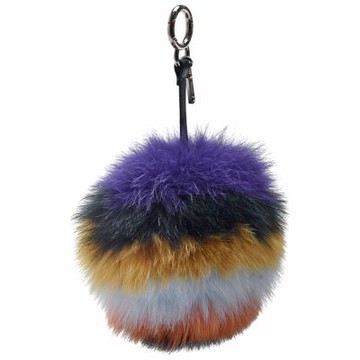 FENDI 經典Pompon系列狐狸毛多色拼接吊飾/鑰匙圈