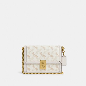 HUTTON 馬車圖案印花單肩手袋