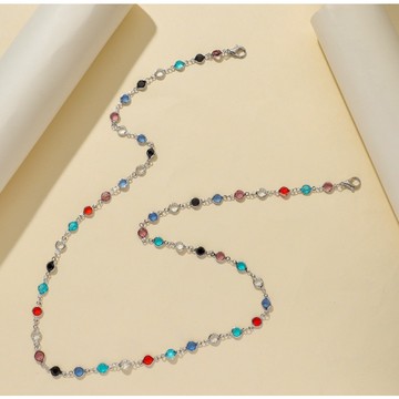 🍓小雨媽的童言童語🍓防疫必備亞馬遜新款口罩鍊 時尚彩色圓形水晶口罩防丟掛鍊 眼鏡掛鍊多用