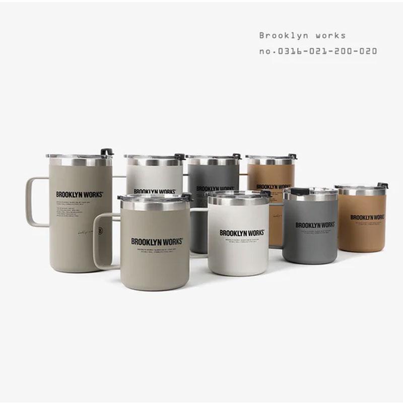 BROOKLYNWORKS ブルックリンワークス CUP W ダブルマグカップ Mサイズ 保温 保冷 おしゃれ ステンレスマグカップ シェラカップ コーヒカップ