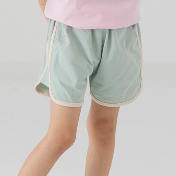日本 Chil2 - 純棉運動風俏皮滾邊短褲-薄荷綠