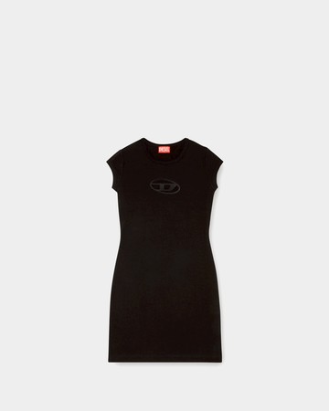 DIESEL D Logo 短袖迷你連身裙 - M