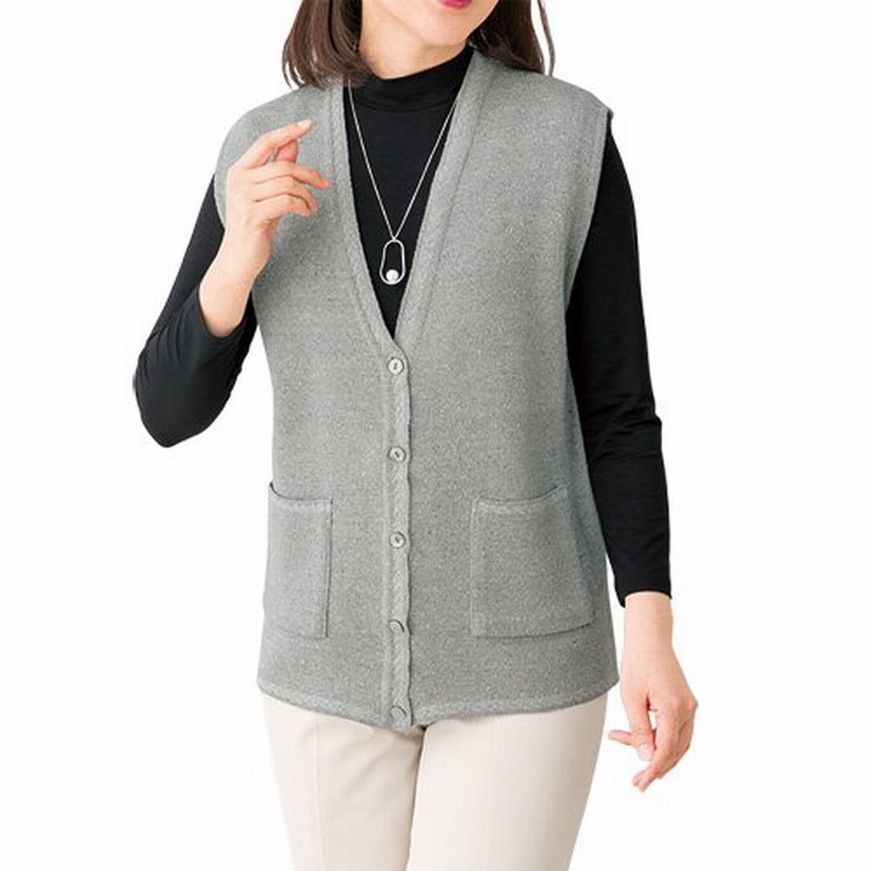 日本製 シルク100 ミラノリブベスト グレー系 前開きベスト レディース 婦人服 ミセス シニア 女性 絹 シルクベスト Fuji P 通販 Lineポイント最大0 5 Get Lineショッピング