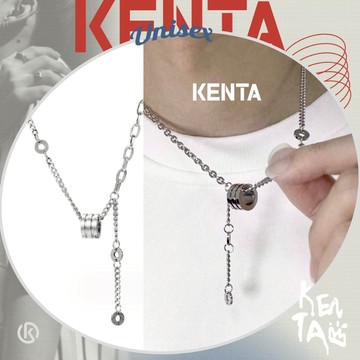 三凹圈流蘇項鍊 高級不鏽鋼 吊墜鍊 對鍊 中性項鍊 配件飾品 KENTA