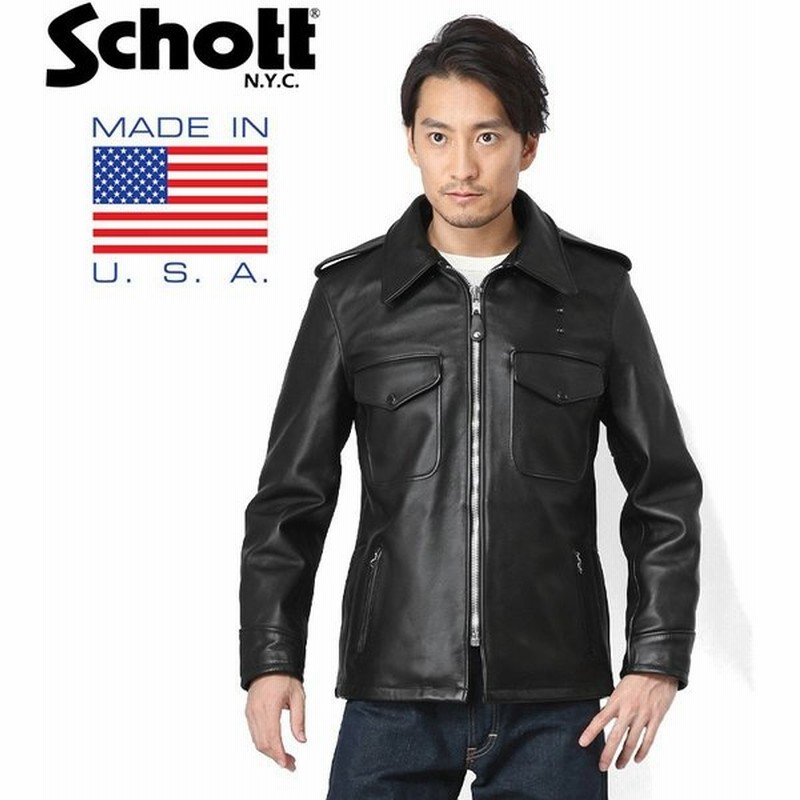 Schott ショット 602us レザーポリスマンジャケット 7167 メンズ アウター レザージャケット 革ジャン ブランド アメカジ 本革 クーポン対象外 通販 Lineポイント最大0 5 Get Lineショッピング