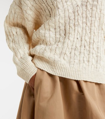 Brunello Cucinelli Cable-knit sequined hemp, silk, and cotton sweater