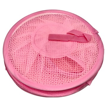 樂居家 衣櫥透氣掛袋 三層收納網 (晾曬網) 粉色  1個