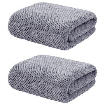 AHOYE 超柔軟加厚吸水速乾浴巾  135 x 70cm  2條  灰色