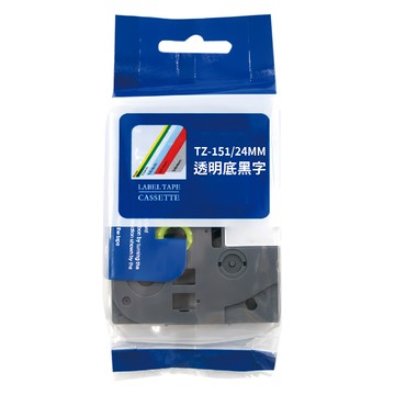 NEXTPAGE 台灣榮工 BROTHER 相容護貝標籤帶 TZ-151/24MM 透明底黑字 適用於PT系列標籤機  8m