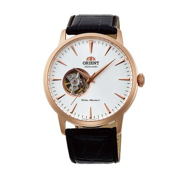 ORIENT 錶 SEMI-SKELETON系列 半鏤空機械錶 皮帶款 FAG02002W 玫瑰金色 - 41mm