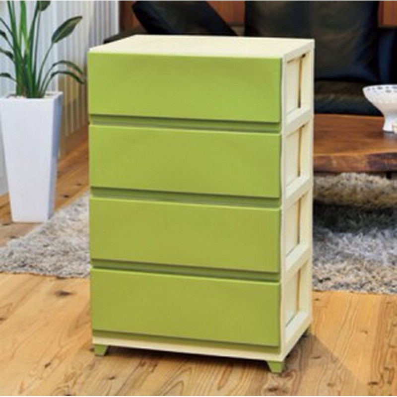 チェスト 4段 リビングチェスト カラーチェスト ケース 収納ケース プラスチック 収納ボックス 衣類収納 引き出し 脚付 デコニーワイドチ 通販 Lineポイント最大1 0 Get Lineショッピング