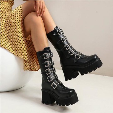 women zippers fashion Martin boots Motorcycle boots時尚女靴