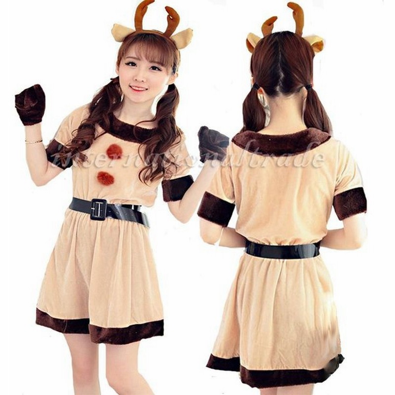 Y コスプレ服 トナカイワンピース クリスマスパーテ Xmas 半袖 カチューシャ 手袋 動物 アニマル レデスワンピース コスプレ衣装 通販 Lineポイント最大0 5 Get Lineショッピング