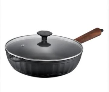 [北站大古鑄鐵]COCO 28cm樂炒鍋(含玻璃蓋)