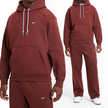 Nike Solo SWSH FLC Po Hoodie 男款 磚紅色 寬鬆 刷毛 連帽 長袖 DX1355-231