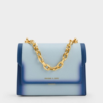 暈染翻蓋斜背包