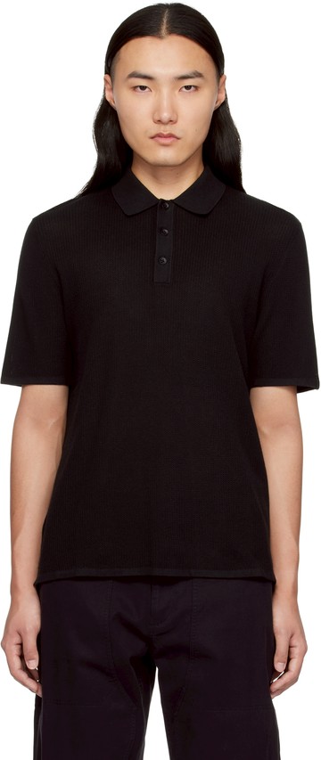 rag & bone 黑色 Harvey Knit Polo 衫