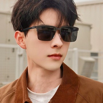 ALEGANT時尚經典鈦槍感眉型防曬偏光墨鏡│UV400太陽眼鏡│露營用品│時尚穿搭