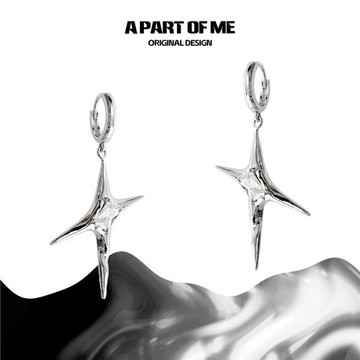 小眾ETHEREAL中性四芒星純銀耳環