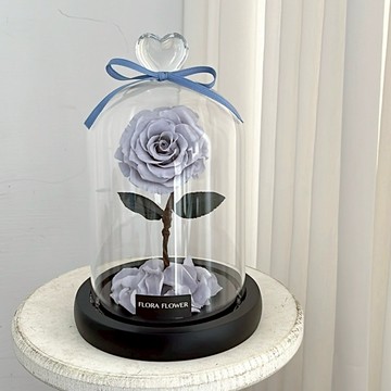 送禮首選【Flora Flower】小王子永生玫瑰- 霧灰藍  乾燥花 永生花  生日 情人節 禮物