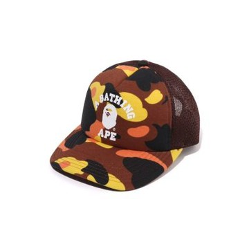 BAPE 1st Camo College Mesh Cap 迷彩 網格 大學猿棒球帽 咖啡 1L80180001-OE