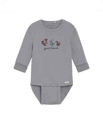 動物好朋友灰色長袖包屁衣68cm