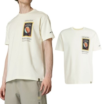 Adidas NG U AR F GFX T 男 米黃 運動 休閒 上衣 短袖 JD5962