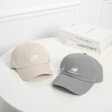 【Sharkhead】現貨 New Balance Cap 老帽 棒球帽 米白 奶油 奶茶 刺繡 基本款 鐵扣 NB