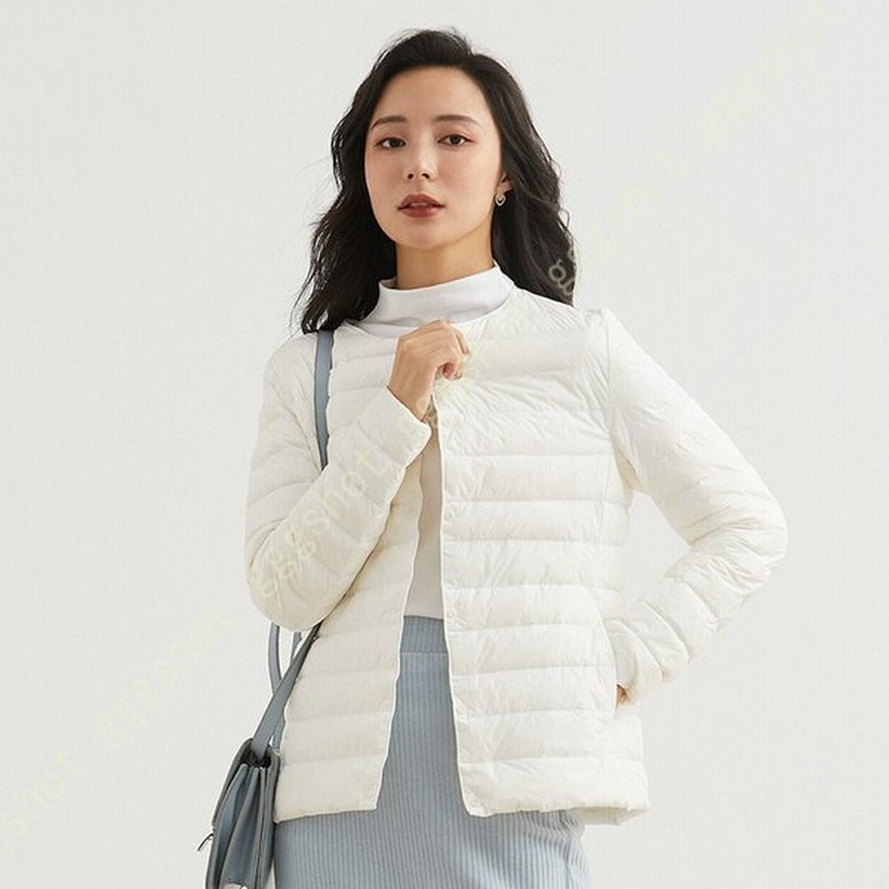 ダウンコート レディース クルーネックボタン インナーダウンジャケット ブラック オフホワイト カーキ ショート ダウン ジャケット 可愛い 暖かい 通販 Lineポイント最大0 5 Get Lineショッピング