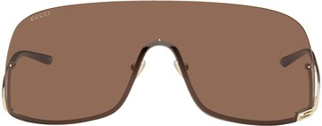 Gucci 金色 Mask-Shaped 太阳镜