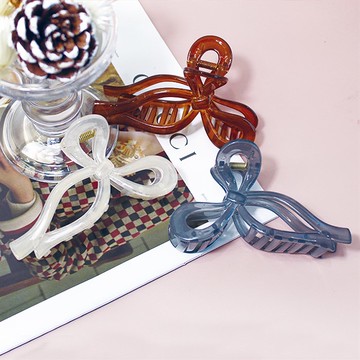 Bijoux C.果凍蝴蝶結大抓夾混色11cm