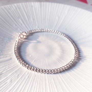 中性純銀手鍊 - 粗鍊 手環 手鏈 手工製作