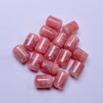 【肯爸水晶嚴選】紅紋元柱 寬8mm/菱錳礦/全孔/隔珠/手工串珠編織/材料珠/DIY/單顆/單珠/飾品/水晶/現貨