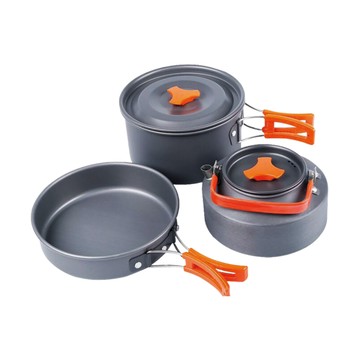 鋁合金三入套鍋(1壺2鍋) 21-00008 居家 露營 戶外 野炊 野餐 餐具 廚具