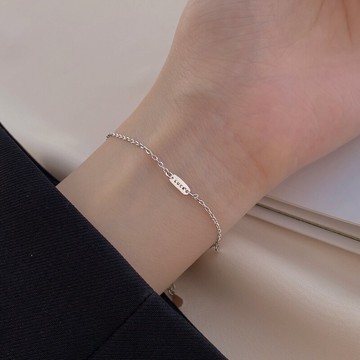 925純銀lucky字母手鏈女ins小眾設計新款潮輕奢簡約氣質手飾