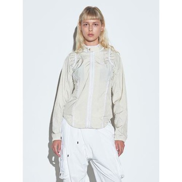 SCULPTOR小眾感蕾絲立領夾克外套女秋冬修身長袖上衣