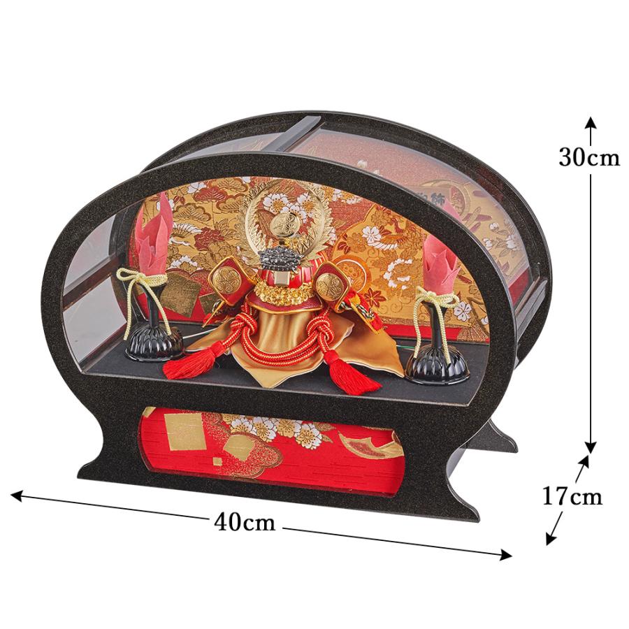 五月人形 コンパクト 兜飾り大雅 武将 徳川家康 かっこいい アクリル モダン 楕円ケース 飾り