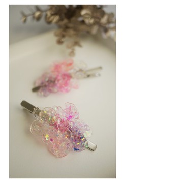 冰雹花 | 樹脂細工髮飾 | 鴨嘴夾 | hair clip | 透明感