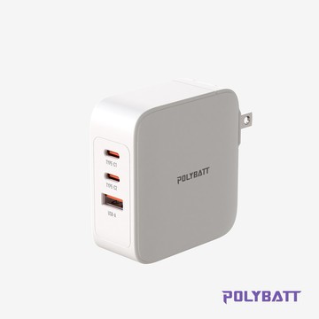 7月17旅行 💕 阿愣送150元優惠券！【POLYBATT】GaN13-100W快充型-氮化鎵旅行充電器-白色 黑色 (附100w快充線)公司貨