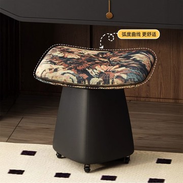 凳子客廳可旋轉升降家用靠背中古旋轉沙發換鞋提花滑輪矮凳新款