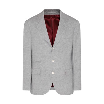 Brunello Cucinelli - Grey Melange Wool And Silk Blend Blazer