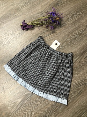 微藍千鳥格紋短裙