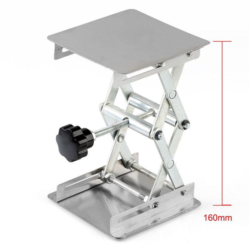 実験用器具 ラボジャッキ ステンレスミニ昇降台 小型昇降作業台 物体や実験器具の高度調整 研究 学習 教育 授業 理化学実験 150mm シルバー VERY100