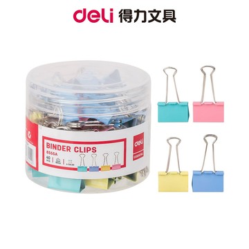 【Deli得力】彩色長尾夾19mm-40支(8555A) 台灣發貨｜燕尾夾 文件夾 票夾 辦公用品 文具