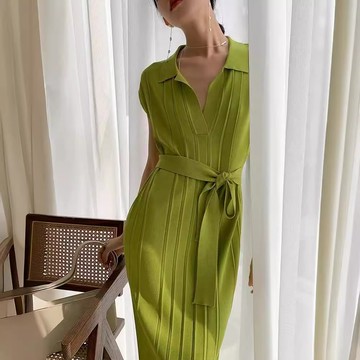 ParrotFashion 針織洋裝 2023新款女夏季法式赫本風白色針織polo洋裝小眾設計高級感裙子
